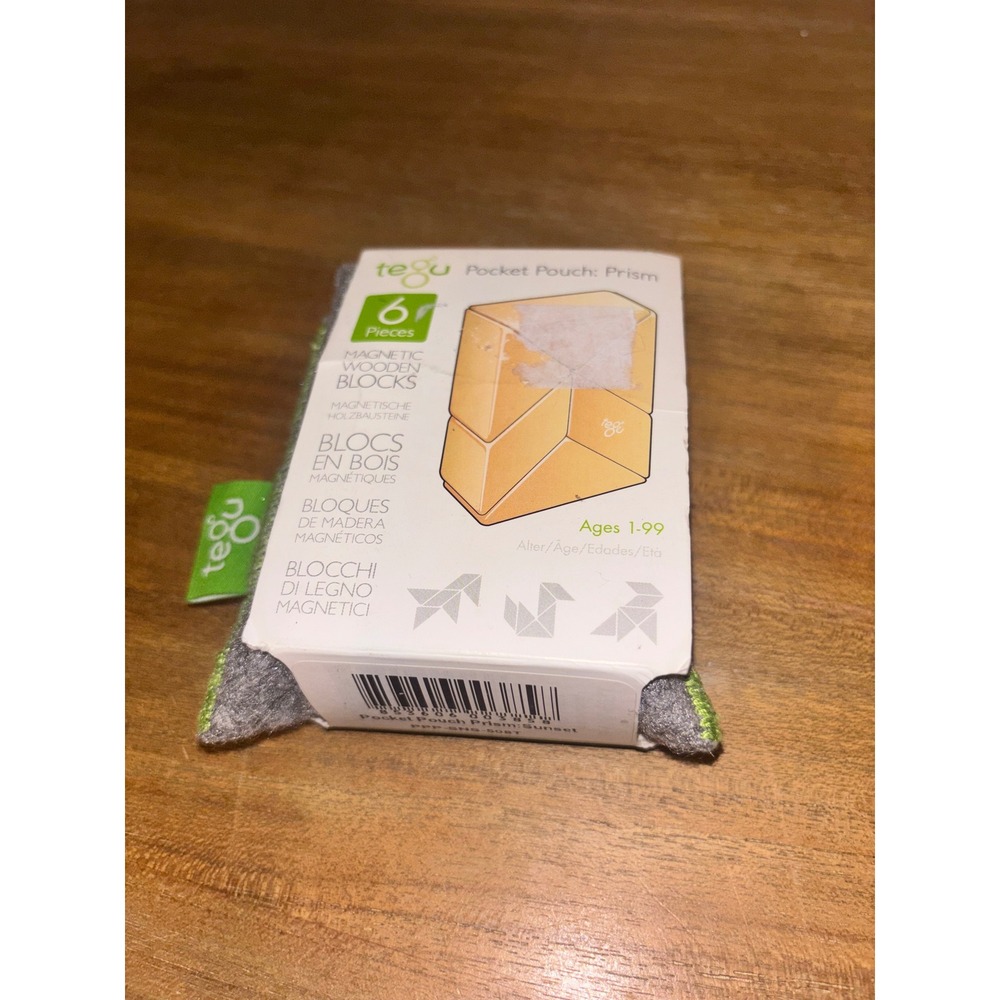 Pocket Pouch Prism Magnetic Wooden Blocks 6 pieces